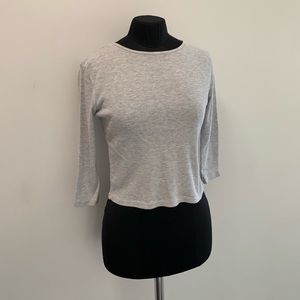 Brandy melville grey ribbed 3/4 sleeve top
